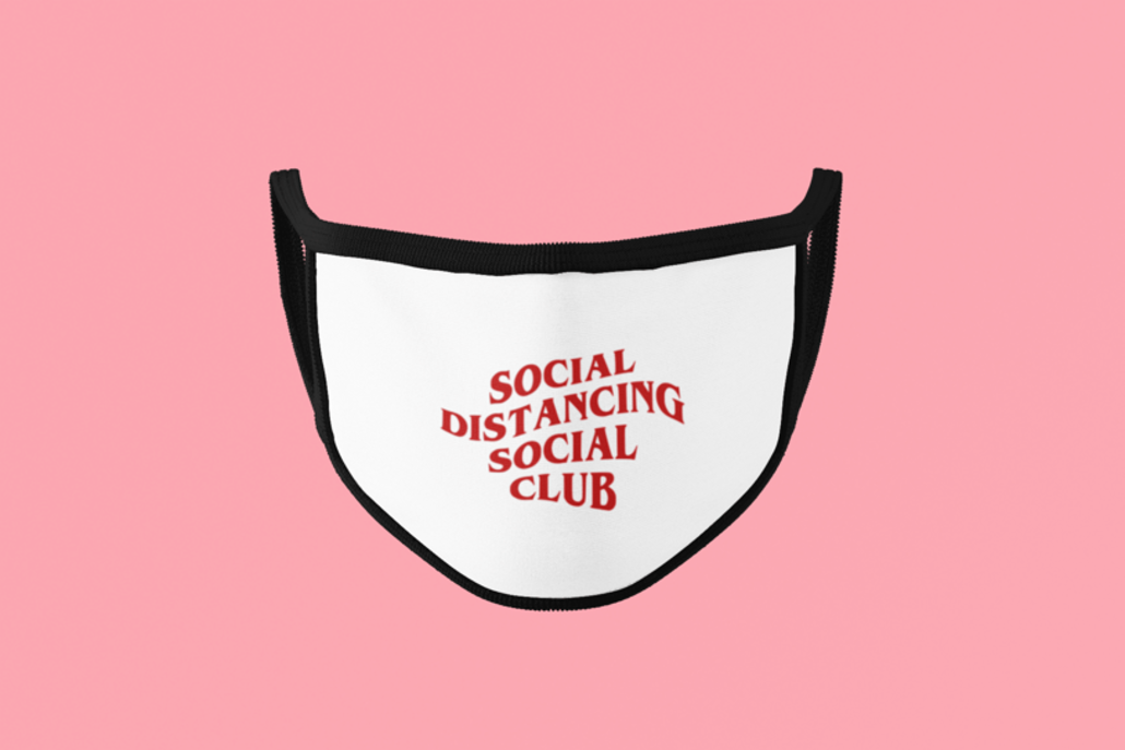 social distancing social club custom face-mask